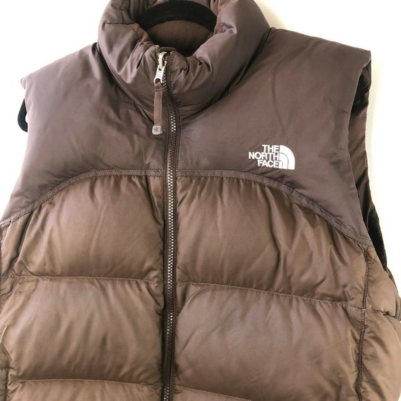 The North Face Nuptse Puffer Vest 700 DOWN Full Zip Brown Women’s Size XL - Picture 4 of 12